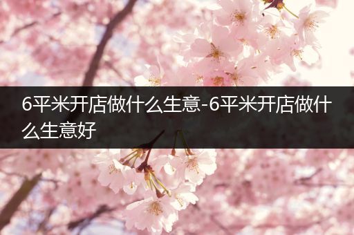 6平米开店做什么生意-6平米开店做什么生意好