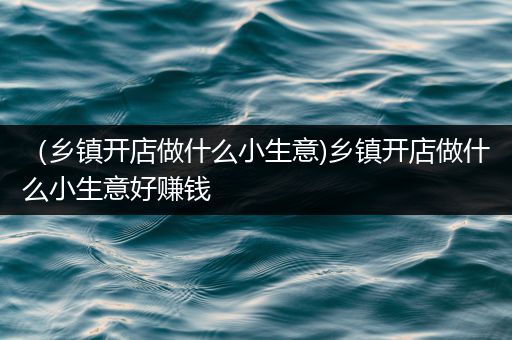 （乡镇开店做什么小生意)乡镇开店做什么小生意好赚钱